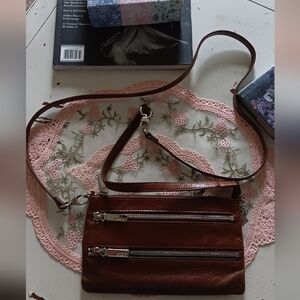 Beautiful Small Hobo Mara Leather Crossbody Handbag Purse Burgundy ⚘️